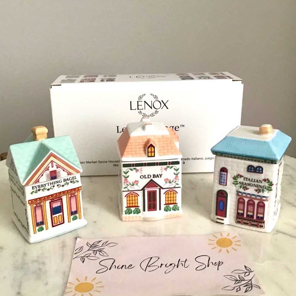 Lenox Spice Village Italian Market Spice Jar Set New In Box NWT - Picture 3 of 8